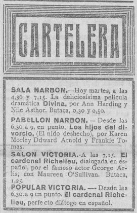 Santander 1935:la cartelera de espectáculos de la nochebuena